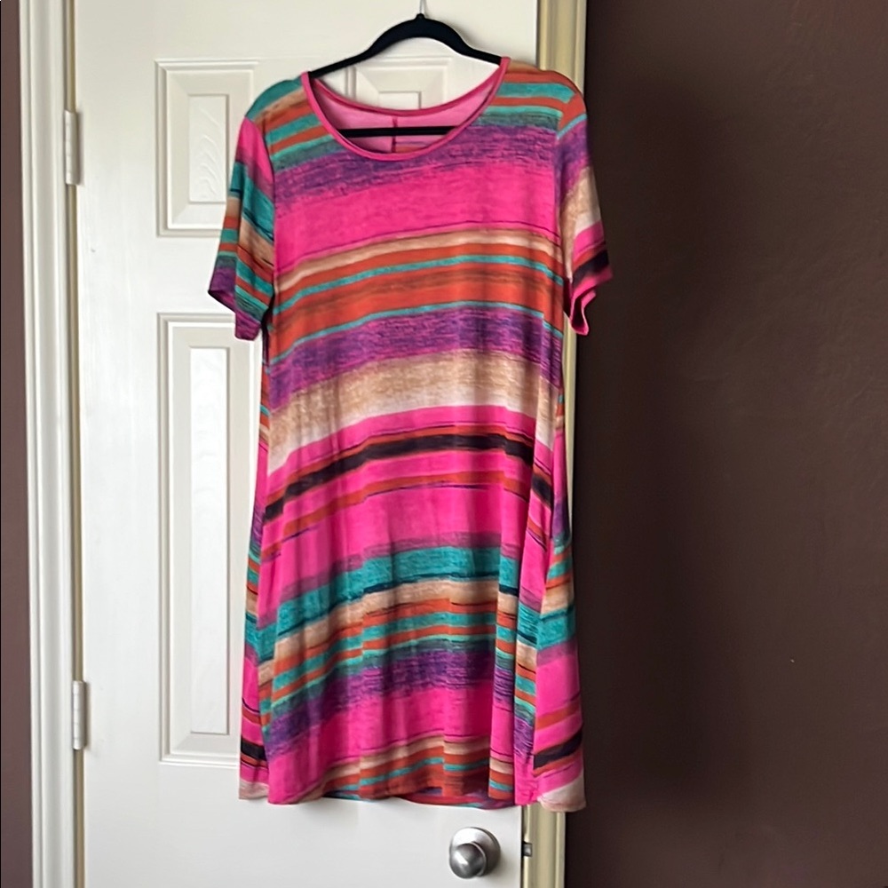 Colorful Striped Mini Dress